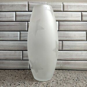 Modern Frosted Glass / Clear Glass Stars Pattern Vase
